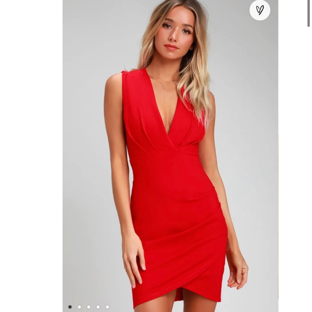 NWOT! Lulus Cocktail Hour Red Wrap Dress